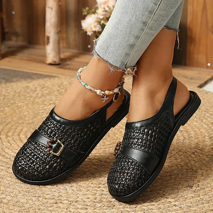 🛍️ ¡Comodidad y frescura! Sandalias bajas trenzadas con puntera cerrada y tira | 36-43