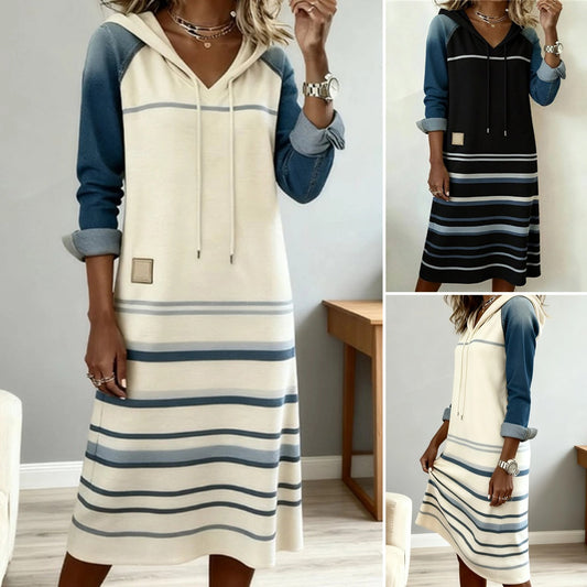 🔥【S-3XL】2025 Nowe, gorące bluzy z kapturem z denimu w bloki kolorów