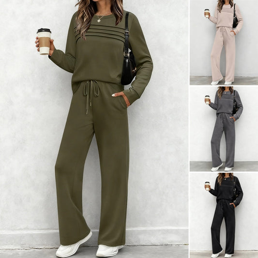 【🥇Odlična ponuda】🔥【S-3XL】Žensko modno ležerno sportsko odijelo, majica dugih rukava od visokokvalitetnog čistog pamuka + hlače