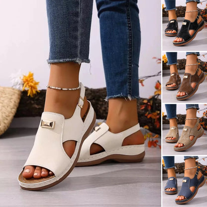 👡Modne i elegantne sandale s elastičnom trakom za žene većih veličina｜Udobnost i visina｜Veličine 36-43
