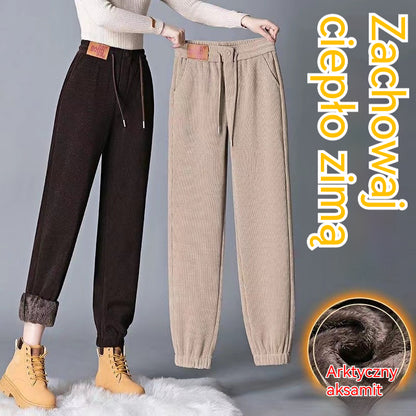 🔥👖【S-3XL】Luźne spodnie codzienne z mankietami i bardzo grubym polarem o gramaturze 700 g