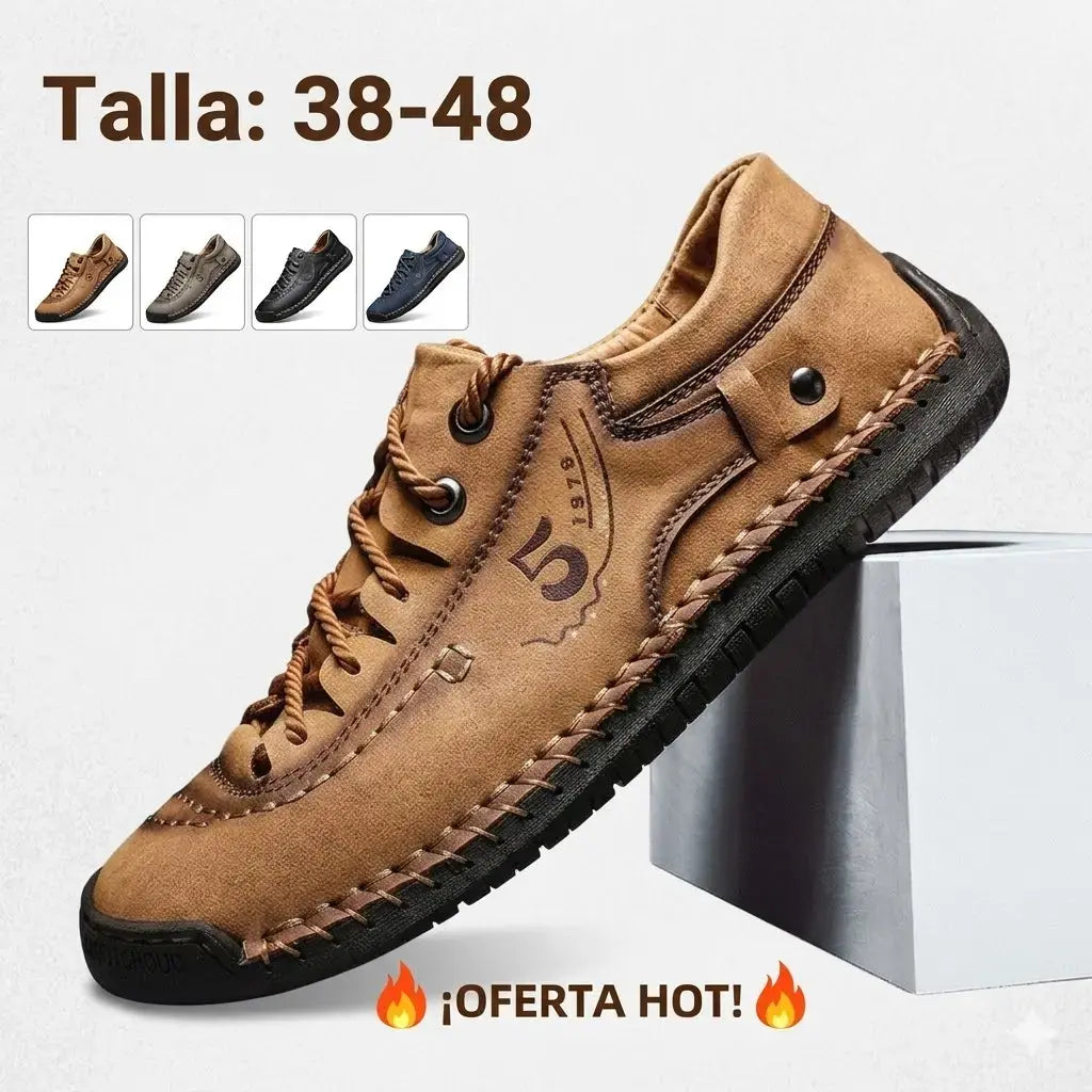 🔥 50% de descuento -【38-48】Zapatos casuales para hombre cosidos a mano | Primavera 2026 | Cómodos para caminar