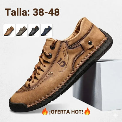 🔥 50% de descuento -【38-48】Zapatos casuales para hombre cosidos a mano | Primavera 2026 | Cómodos para caminar
