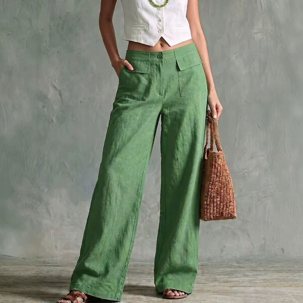 【S-3XL】Pantalones holgados de algodón y lino para mujer, estilo casual 👖✨