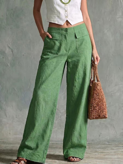 【S-3XL】Pantalones holgados de algodón y lino para mujer, estilo casual 👖✨
