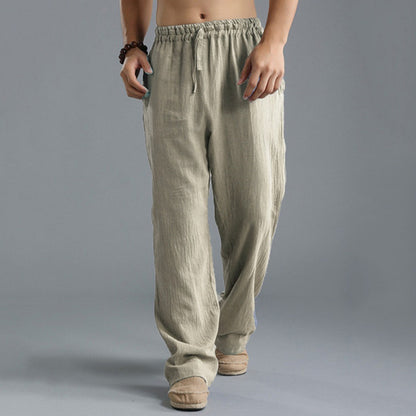 👖🌿【50% popusta 🔥】【S–5XL】😍 Muške ležerne lanene hlače u velikim veličinama, široke i prozračne duge hlače, 8 boja