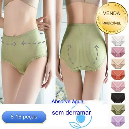 【🔥Compra 4 y llévate 4 gratis】 Ropa interior de talle alto, impermeable y antibacteriana para mujer (tallas grandes)