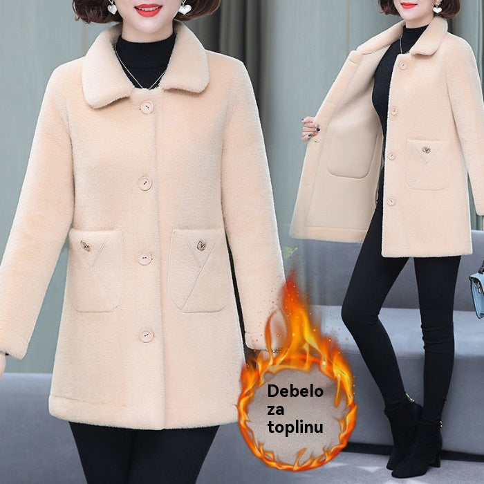 🔥【M-3XL】Jesenski i zimski kaput od janjeće kože srednje duljine