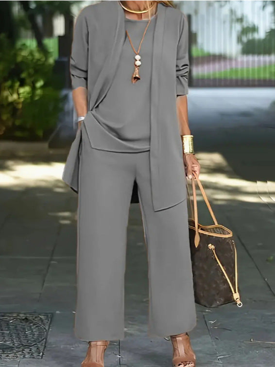 🧥【S-5XL】 Elegante conjunto de tres piezas para mujer con corte ancho 🍂