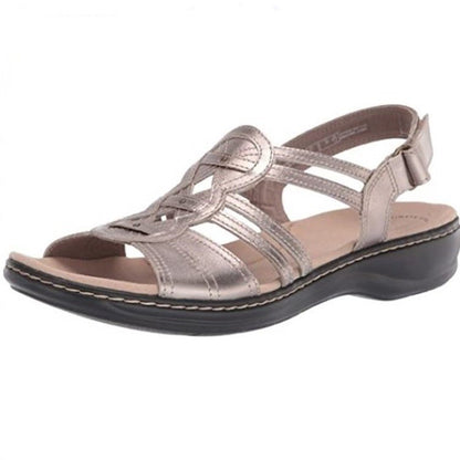 【35-43】Sandalias planas de cuero suaves y cómodas para mujer, ideales para uso diario.
