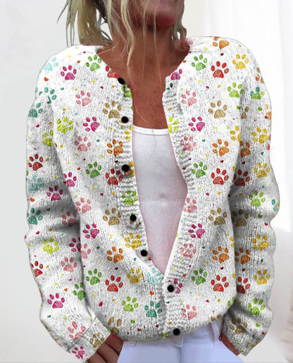 💥【M-4XL】Modny i ciepły damski kardigan dzianinowy z nadrukiem na jesień i zimę