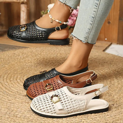 🛍️ ¡Comodidad y frescura! Sandalias bajas trenzadas con puntera cerrada y tira | 36-43