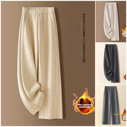 👖【M-2XL】Nové podzimní/zimní kalhoty slim fit s širokými nohavicemi z imitace kašmíru
