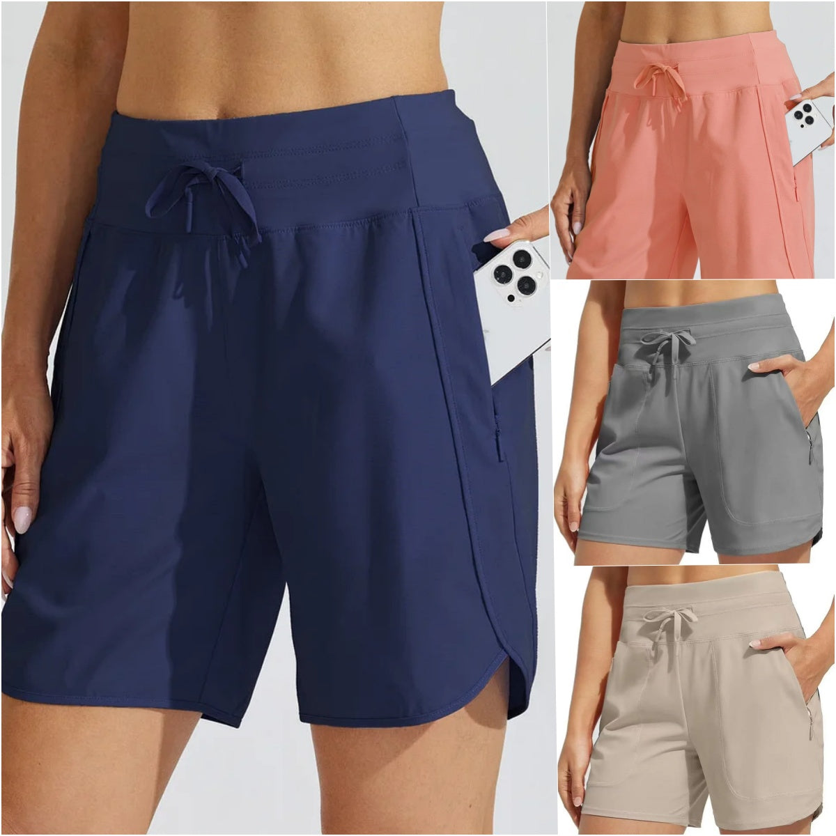 【XS-3XL】Ženske ljetne, široke, ležerne, brzosušeće, tanke atletske kratke hlače visokog struka s džepovima