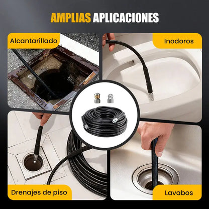 Herramienta de limpieza con chorro de agua a alta presión 🚰 Limpiador de basura para baño/cocina 🧹 Liberación rápida, resistente a alta presión, a prueba de fugas
