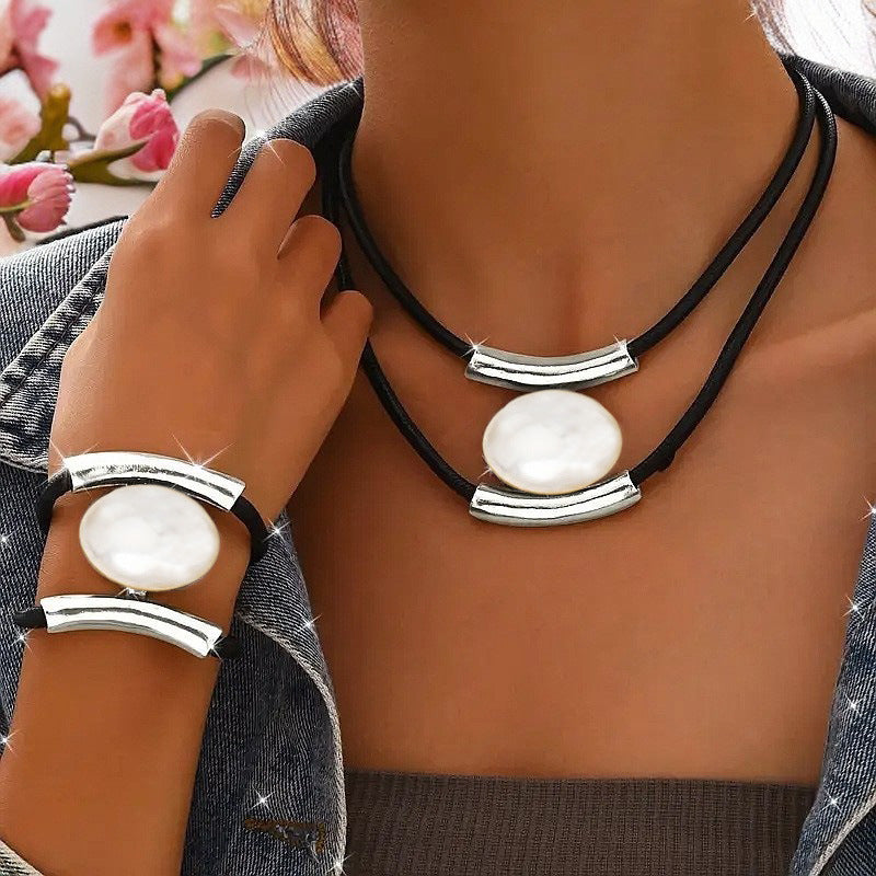 ✨🔥【Cumpără 1, primești 1 gratuit】Set colier și brățară cu pietre prețioase în stil boho