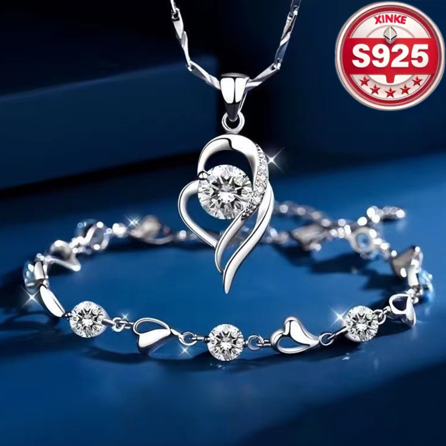 ✨✨【Kúpte 1, dostanete 1 zadarmo】💎💎Sada náramku a náhrdelníka zo striebra 925 Srdce oceánu