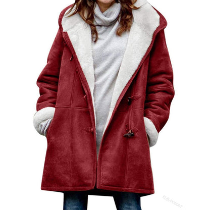 🥼🔥💖[S-5XL] 2026 moda i ciepło w jednym, Damska kurtka z kapturem, zamszowo-wełniana  _4121707