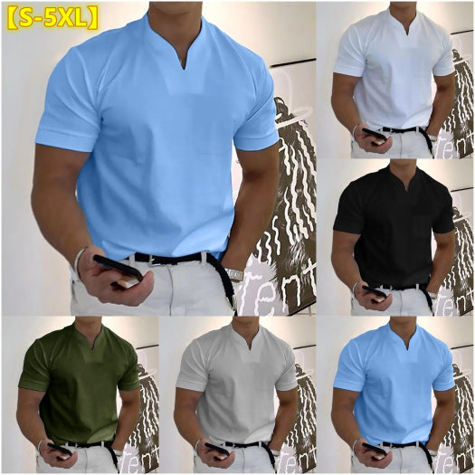 【S-5XL】2025 Καλοκαίρι νέο μεγάλο μέγεθος κοντό μανίκι V-λαιμός πουκάμισο