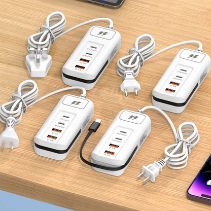 ⚡ Przedłużacz USB i listwa przeciwprzepięciowa | Specjalna oferta świąteczna, 50% zniżki | 4-portowy inteligentny hub, 30-minutowe szybkie ładowanie, z listwą przeciwprzepięciową | ✨
