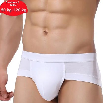 【Juego de 5 piezas 】【M-4XL】Calzoncillos cómodos de algodón puro para hombre, tallas grandes---40-100kg