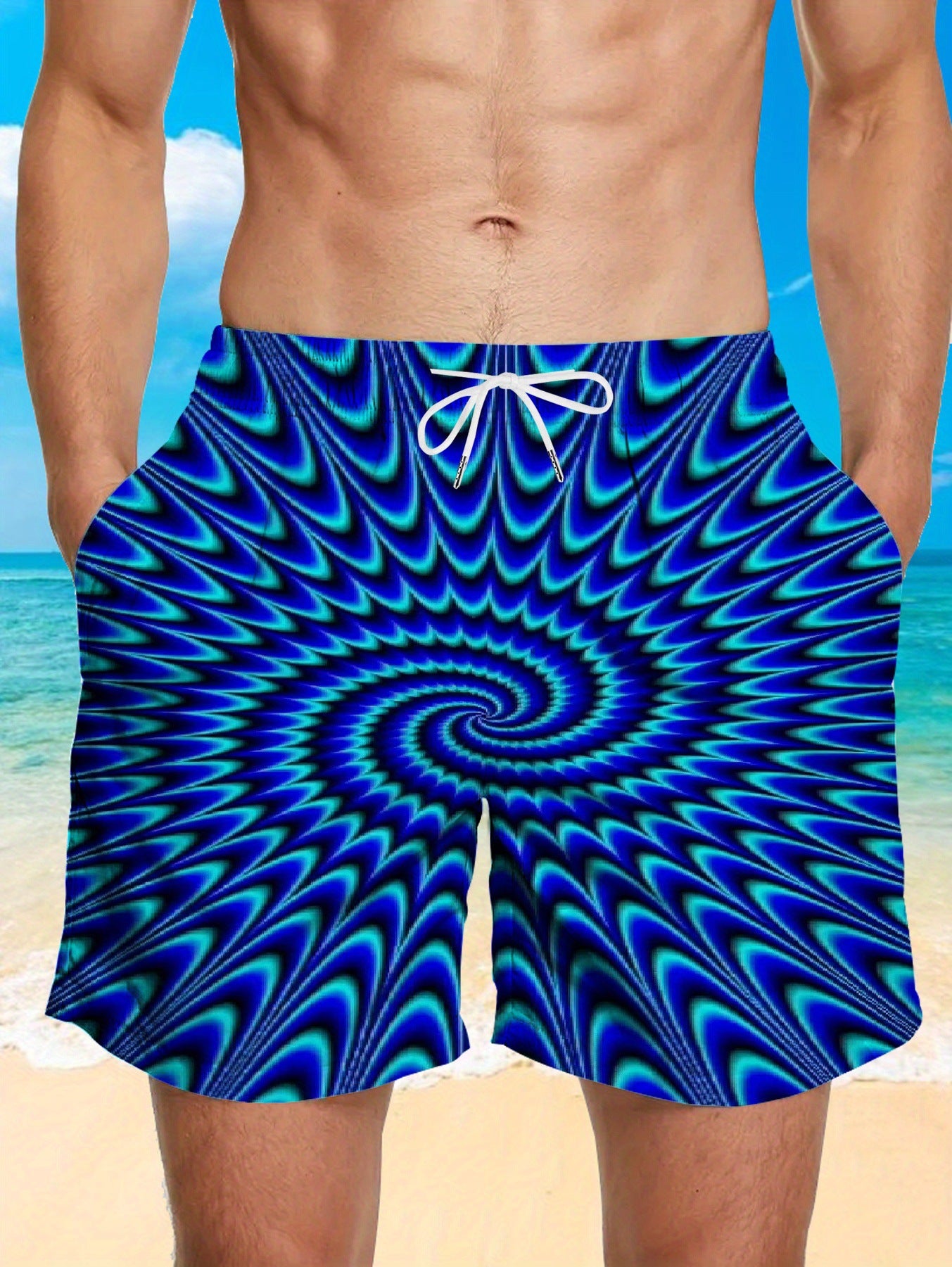 🔥🌴【S-6XL】Nove muške široke ležerne kratke hlače za plažu s geometrijskim printom/brzosušeće sportske hlače