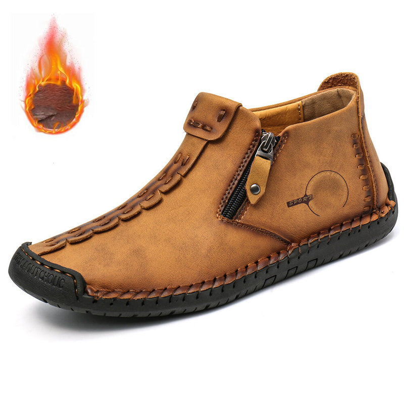 👞💥【38-48】Novost Zima 2025: Muške Martens čizme s podlogom od krzna i patentnim zatvaračem – Toplo, udobno i moderno za zimske dane