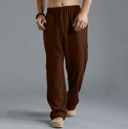 👖🌿【50% popusta 🔥】【S–5XL】😍 Muške ležerne lanene hlače u velikim veličinama, široke i prozračne duge hlače, 8 boja
