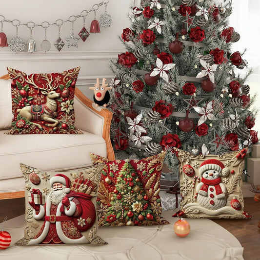 🎄Božićna rasprodaja – 49% popusta 🎁 【Set od 4 dijela】Jastučići s božićnim motivima
