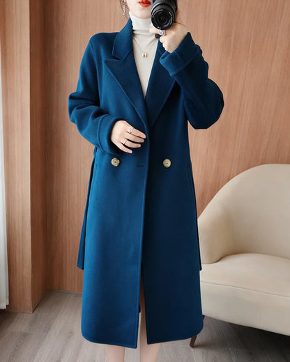 🐏【100% čistá vlna】Nový prémiový silný vlněný kabát pro ženy na podzim/zimu 2025