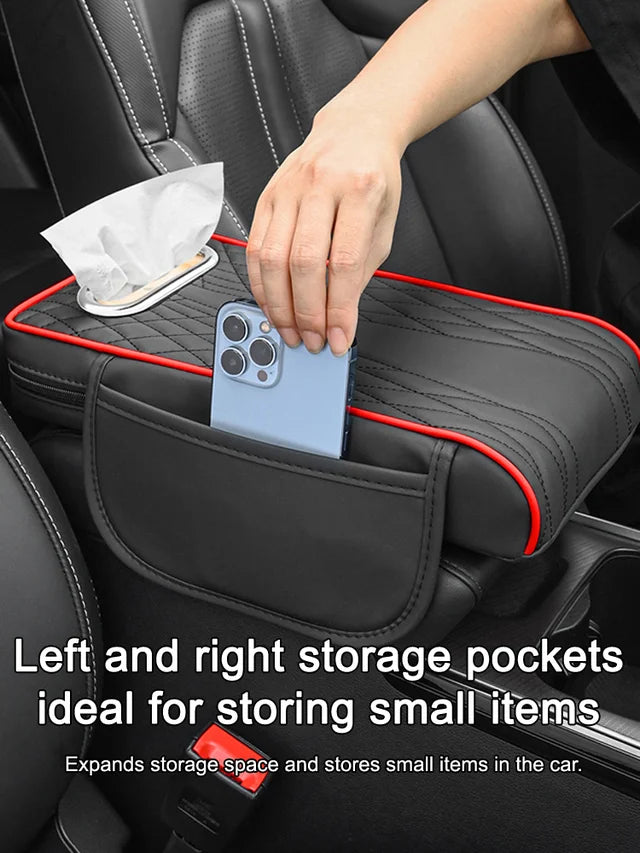 🚗Multifunkční loketní opěrka do auta z pravé kůže 3 v 1