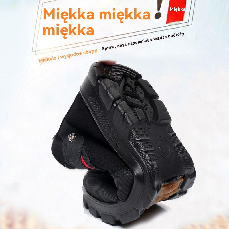 🔥【39-44】Zimowe bawełniane buty i aksamitne, grube, antypoślizgowe bawełniane buty dla starszych tatusiów