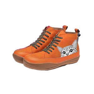 💖【35-43】Nowe, modne, jesienne i zimowe botki damskie z nadrukiem uroczego kota