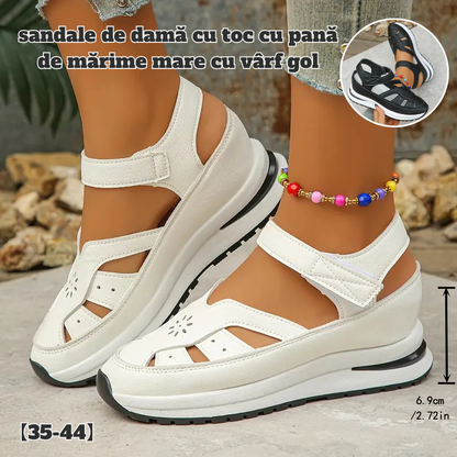 💥【35-44】sandale de damă cu toc cu pană de mărime mare cu vârf gol