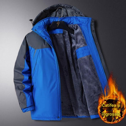 🔥【L-6XL】Męska pogrubiona aksamitna wodoodporna i mrozoodporna, ciepła zimowa i wiatroszczelna kurtka alpinistyczna