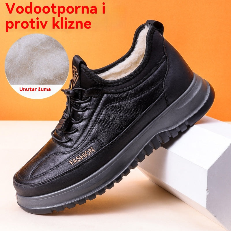 ⛄🔥【39-45】2025 Pánska zimná ležérna športová obuv, pravá koža, vodeodolná, s mäkkou podrážkou a zamatom, nová