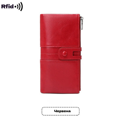 💼Multifunkční peněženka, ručně vyrobená z pravé kůže, kartáč proti krádeži, dvojitý zip