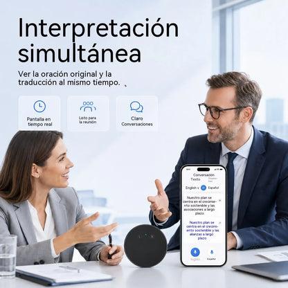 Dispositivo traductor de idiomas con IA– Traductor de voz bidireccional en tiempo real con compatibilidad con varios idiomas