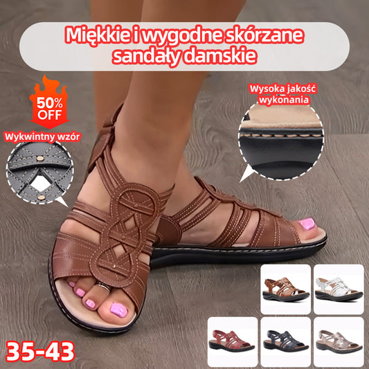😍【Rabat ograniczony czasowo】【35-43】Miękkie i wygodne skórzane sandały damskie 4038084