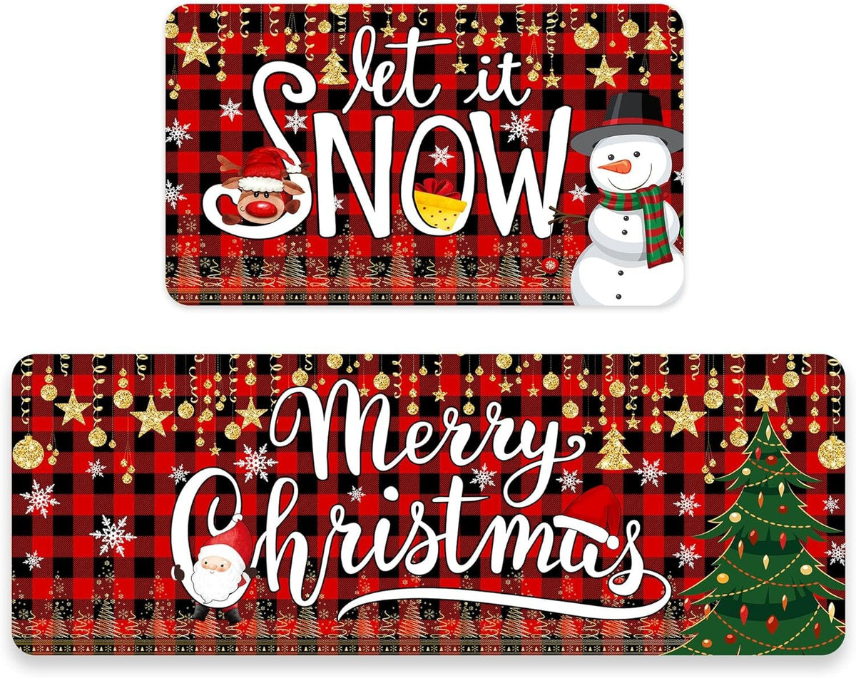 🎄【Kúp 1, získaj 1 zadarmo】🎄【40*60+40*120cm】 Nová vianočná izba kuchyňa izba kuchynské dvere odolné voči škvrnám dekoratívne rohože