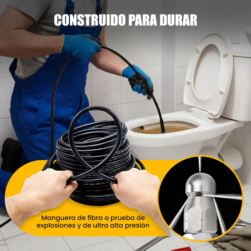 Herramienta de limpieza con chorro de agua a alta presión 🚰 Limpiador de basura para baño/cocina 🧹 Liberación rápida, resistente a alta presión, a prueba de fugas