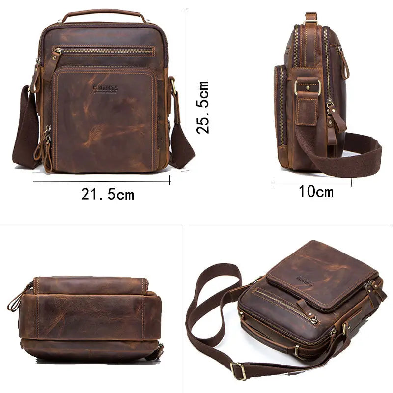 🎉👜【Nuevo producto🔥】【Existencias limitadas】Bolso de hombro para hombre de piel auténtica, estilo elegante y casual-formal