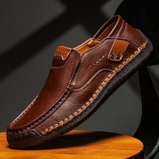 👞【38-48】Duże mokasyny ręcznie robione skórzane wsuwane buty