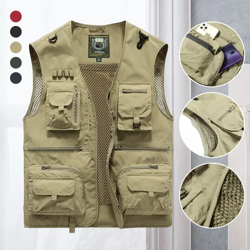 💥【50% DE DESCUENTO】【S-6XL】Chaleco multibolsillos para ropa de trabajo al aire libre en verano