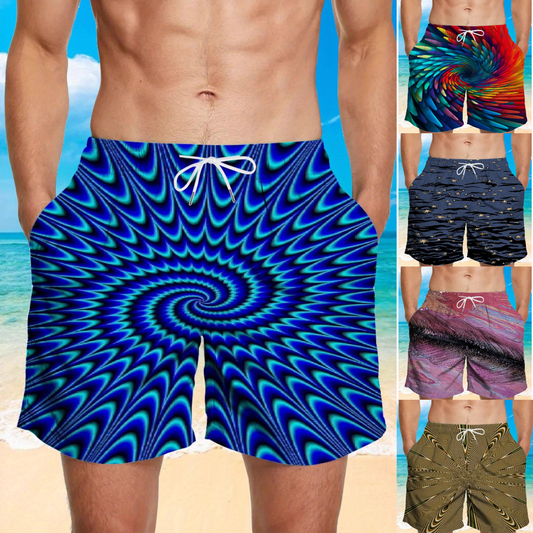 🔥🌴【S-6XL】Nove muške široke ležerne kratke hlače za plažu s geometrijskim printom/brzosušeće sportske hlače