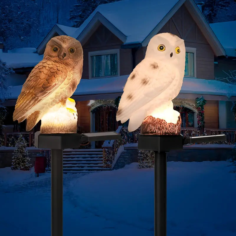 🦉 Lampă solară decorativă în formă de bufniță – Lumină caldă pentru grădina ta