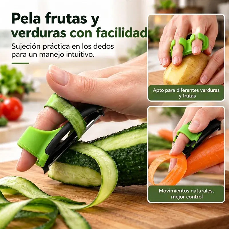 【4 piezas 26€】¡Pela con precisión al instante! Pelador de dedo con hoja afilada