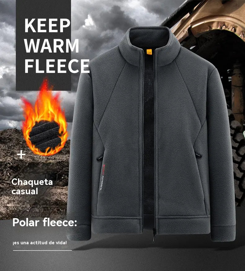 🔥【M-4XL】Chaqueta de Terciopelo Grueso de Lana para Hombre, Talla Grande, Cálida y Cómoda para Otoño e Invierno