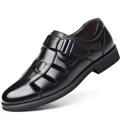 Sandalias de cuero genuino para hombre, elegantes y cómodas, ideales para primavera/verano.