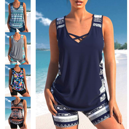 👙【S-5XL】Ženski dvodijelni elastični kupaći kostim s printom, brzosušeći